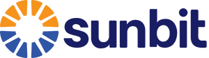 The image shows a logo with the text  SUNBIT  prominently displayed against a background that includes a partial sun graphic, suggesting a connection to sunlight or solar energy.